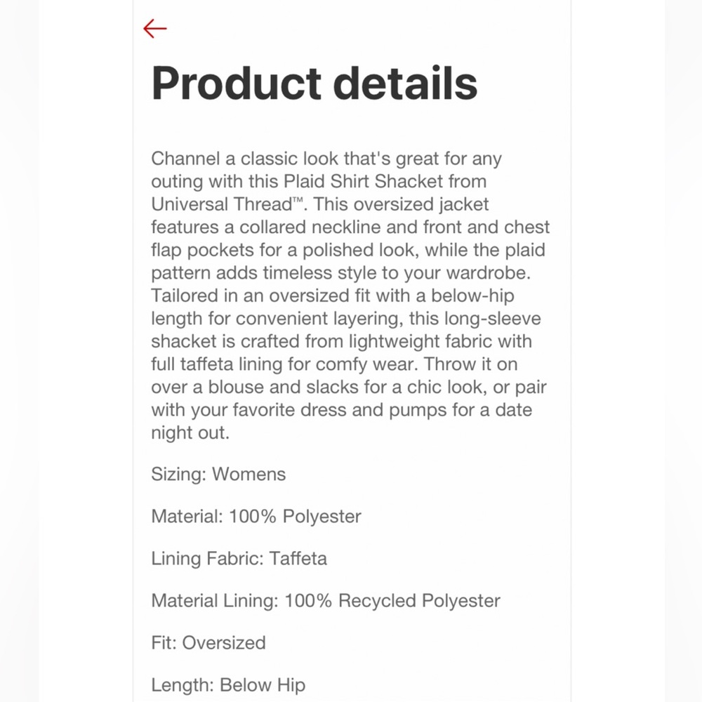 Universal Thread Plaid Button-Up Women's Jacket/S… - image 3